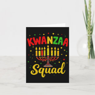 Cartão Família Kwanza Squad Afro-americana Feliz K