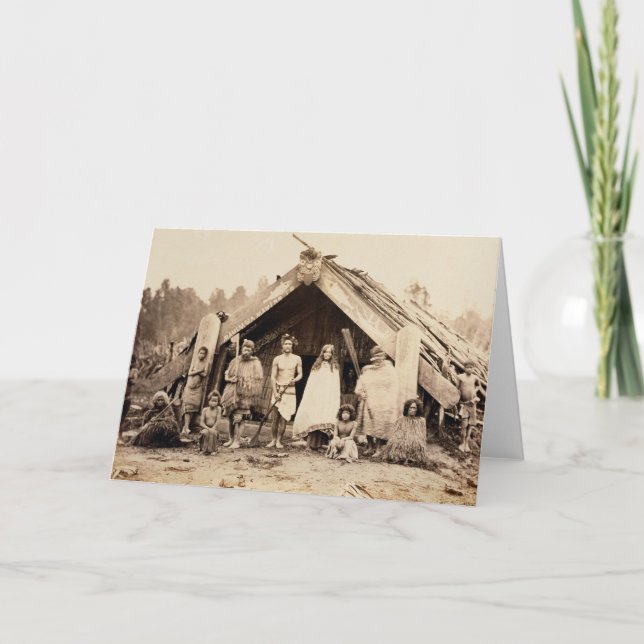 Cartão Família Maori, Nova Zelândia, c.1880s (albumen imp (Frente)