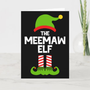 Cartão Família Meemaw Elfo Natal Combinando Pijama Engraç