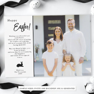 Cartão Família Moderna Minimalista Preto e Branco Foto de
