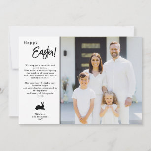 Cartão Família Moderna Minimalista Preto e Branco Foto de