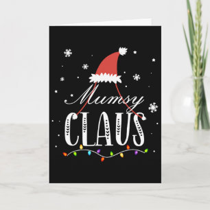 Cartão Família Mumsy Claus com Chapéu de Papai Noel Combi