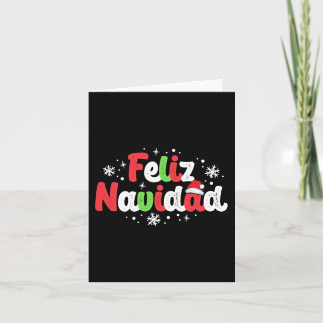 Cartão Família Navidad Matching Natal Espanhol (Frente)