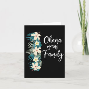 Cartão Família Ohana significa Férias de Flores Havaianas
