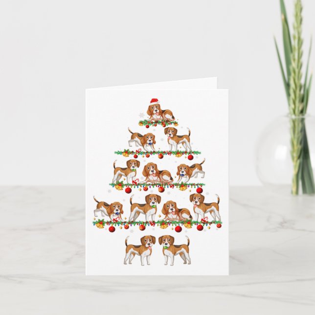 Cartão Família Pajama Define O Cachorro De Beagle De Nata (Frente)