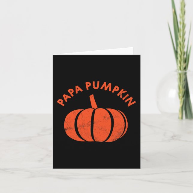 Cartão Família Papa Pumpkin para o outono de outono (Frente)