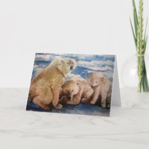Cartão Família Polar Bear