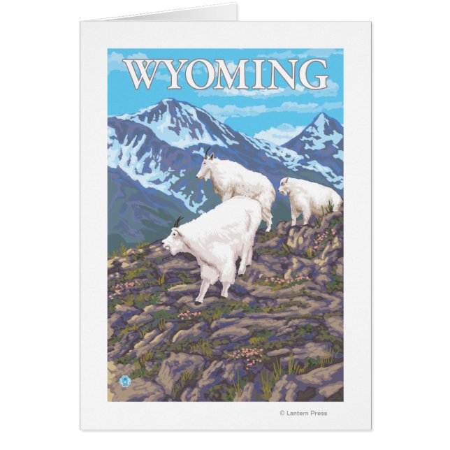 Cartão Família White Mountain Goat Wyoming (Frente)