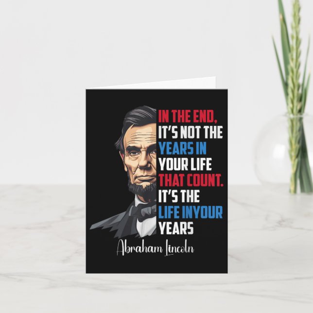Cartão Familiar Abraham Lincoln - Citação Inspiracional W (Frente)