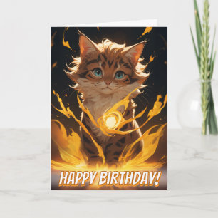 Cartão Familiar de Incêndio de Gato de Tigre Místico