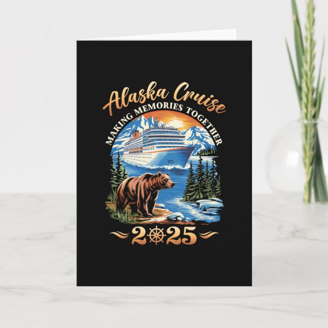 Cartão Family Alaska Cruise Making Memories 2025 Alaska C (Frente)