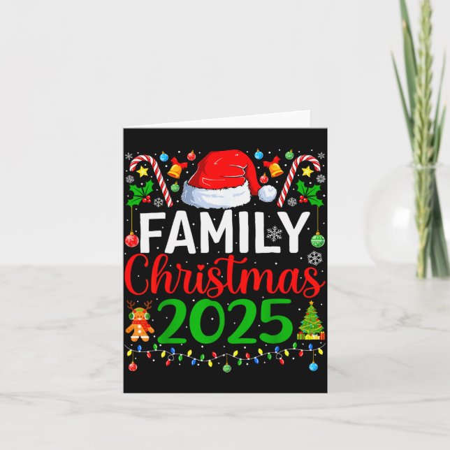 Cartão Family Christmas 2025 Matching Pajamas Xmas Family (Frente)