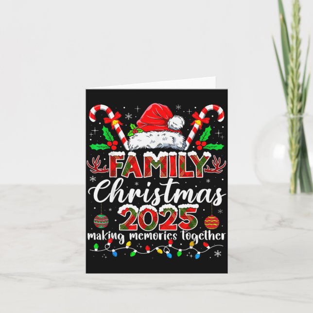 Cartão Family Christmas 2025 Matching Tee Xmas Santa Pjs  (Frente)