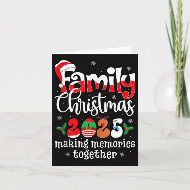 Cartão Family Christmas 2025 Matching Xmas Pajamas Christ (Frente)