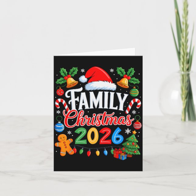 Cartão Family Christmas 2026 Matching Pajamas Xmas Family (Frente)