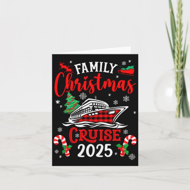 Cartão Family Christmas Cruise 2025 Family Matching Merry (Frente)