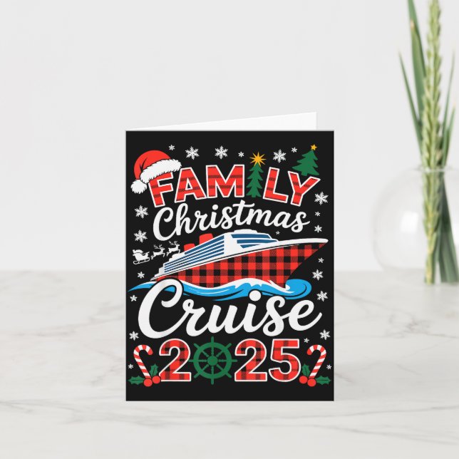Cartão Family Christmas Cruise 2025 Holiday Vacations For (Frente)