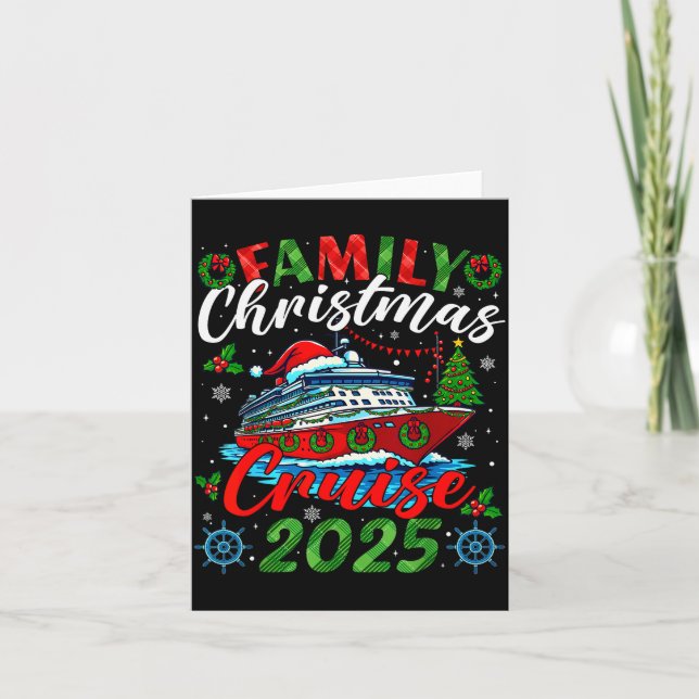 Cartão Family Christmas Cruise 2025 Xmas Matching Men Wom (Frente)