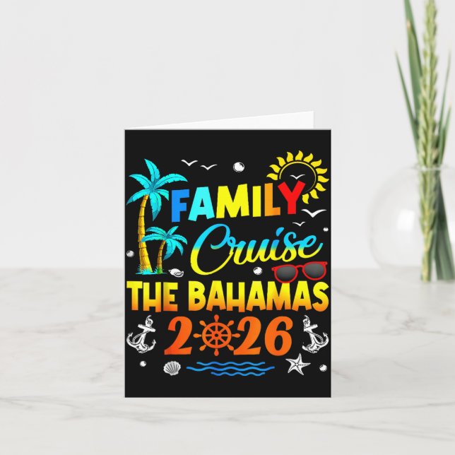 Cartão Family Cruise The Bahamas 2026 Summer Matching Vac (Frente)