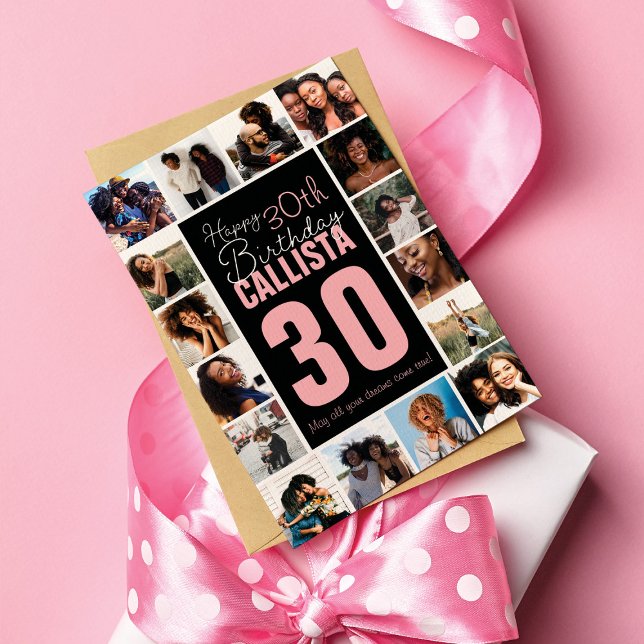 Cartão Family Friends Photo Collage Frame Happy Birthday (Criador carregado)