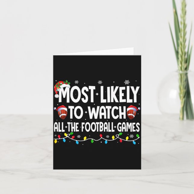 Cartão Family Matching Most Likely To Watch All The Footb (Frente)