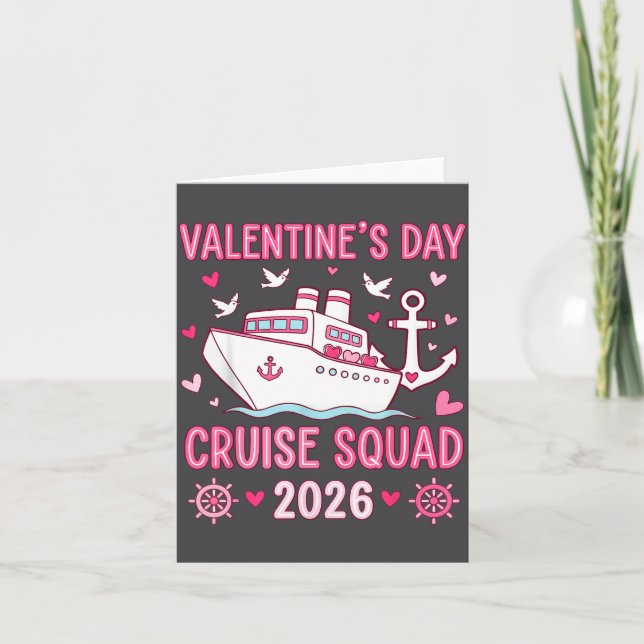 Cartão Family Matching Valentines Day Family Cruise Squad (Frente)