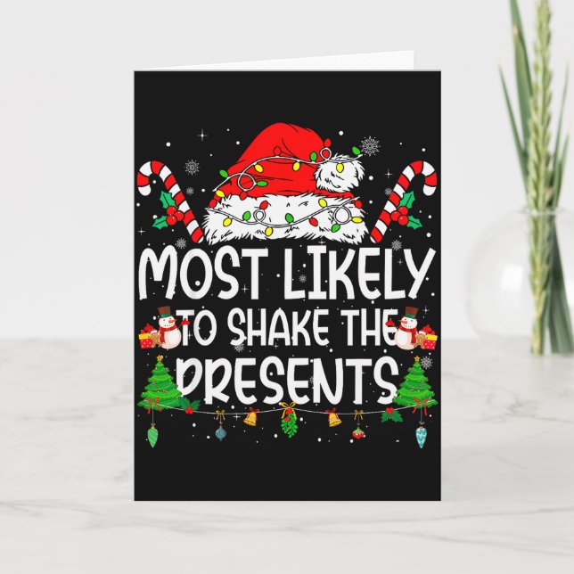 Cartão Family Matching Xmas Most Likely To Shake The  (Frente)