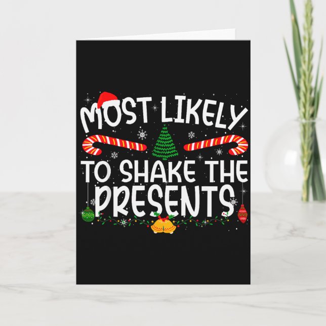 Cartão Family Matching Xmas Most Likely To Shake The  (Frente)