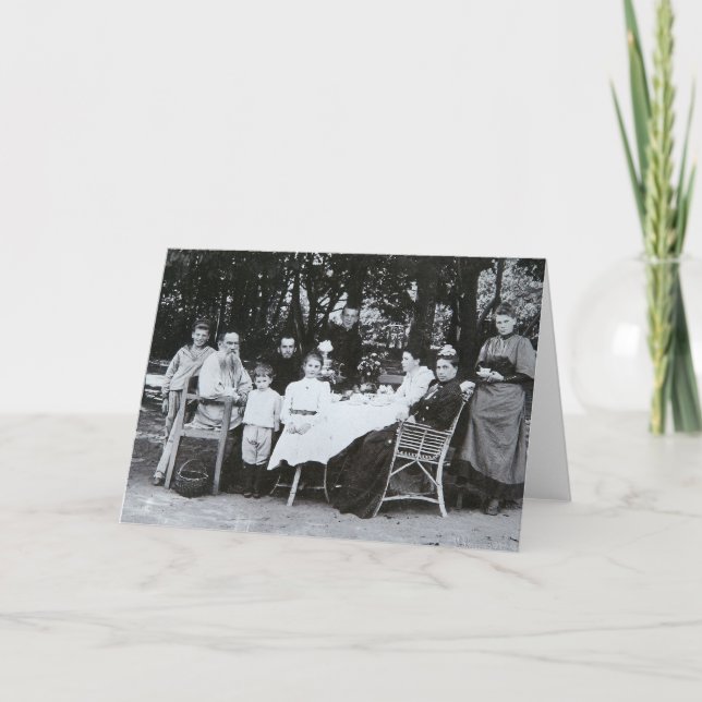 Cartão Family portrait of the author Leo N. Tolstoy (Frente)
