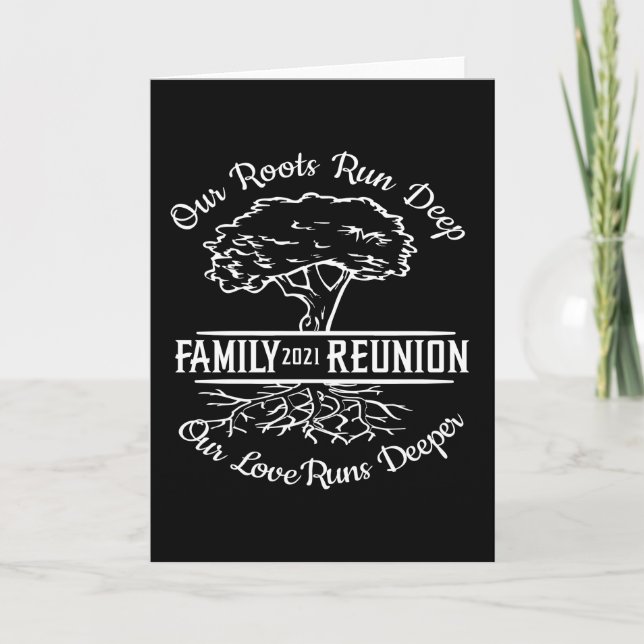 Cartão Family Reunion 2021 Family Tree Heart Roots (Frente)