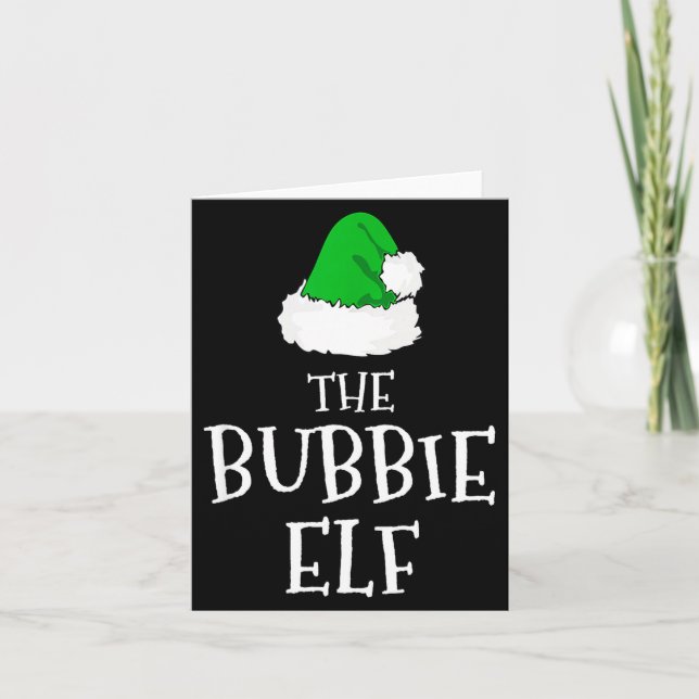 Cartão Family The Bubbie Elf Christmas Matching Pajama Fu (Frente)