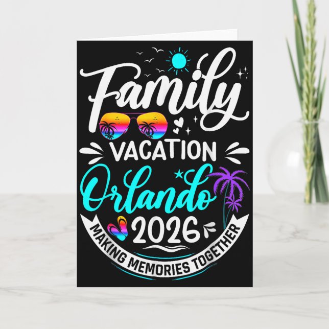 Cartão Family Vacation Orlando 2026 Matching Summer Vacat (Frente)