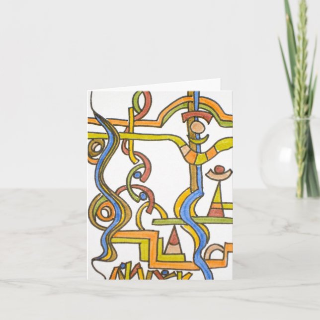 Cartão Fancy Ant Farm - Abstract Art Notecard (Frente)