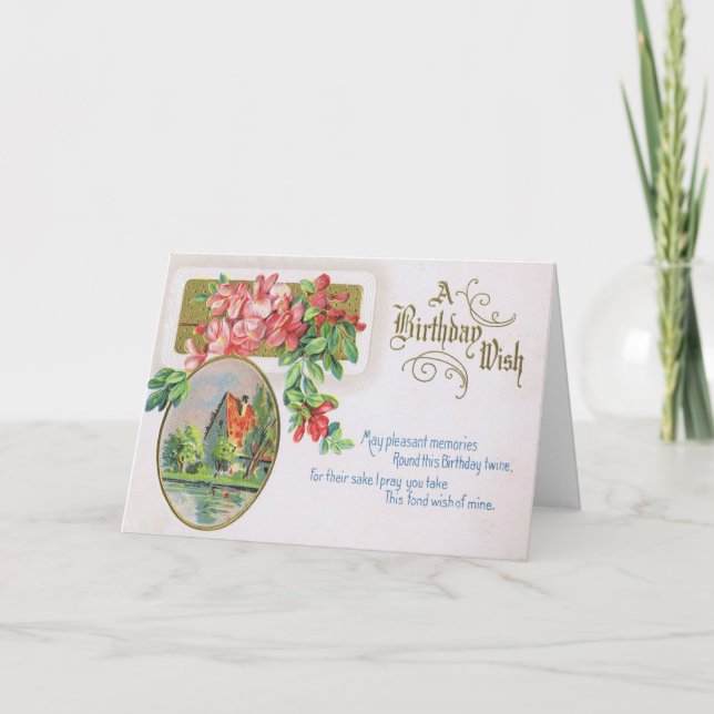 Cartão Fancy Birthday Card with Gorgeous Red Roses (Frente)