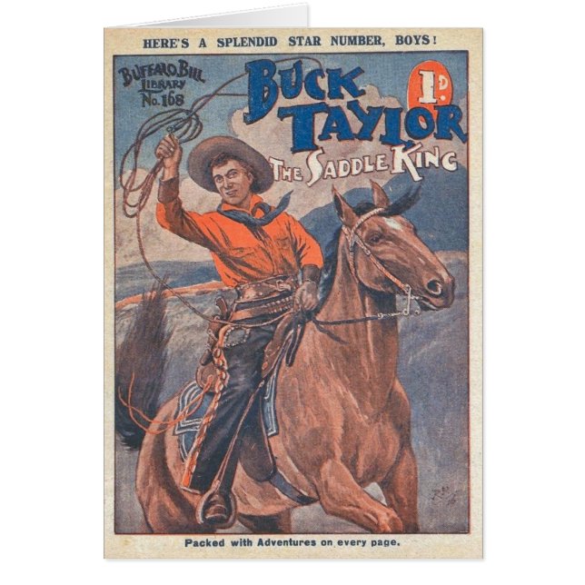 Cartão Fanfarrão Taylor - cómico ocidental da moeda de (Frente)