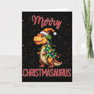 Cartão Fanny Feliz Natal Christmasaurus Dinossauro Árvore