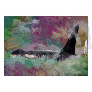 Cartão Fantasia da nuvem do Orcinus da baleia da orca