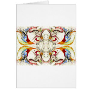 Cartão Fantasia de Árvores e Pássaros