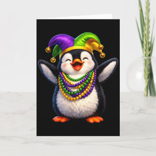 Cartão Fantasia de Carnaval de Pinguim Fofo para Homens e