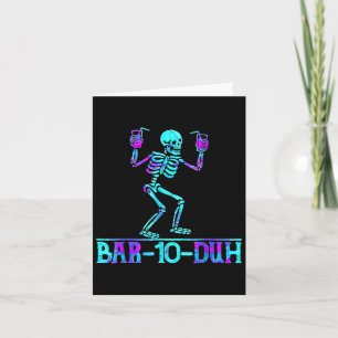 Cartão Fantasia de Esqueleto Bebendo Halloween R 10 Duh