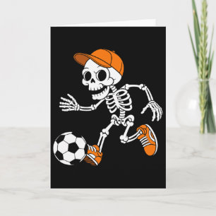 Cartão Fantasia de Halloween de Futebol de Esqueleto Dive