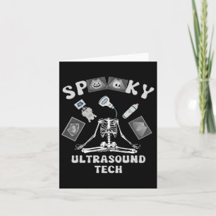 Cartão Fantasia de Halloween do Skeleton Tech Ultrasound