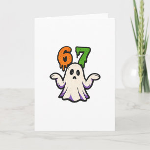 Cartão Fantasia de Halloween Scp 67 Fantasma Fofo Meme Se