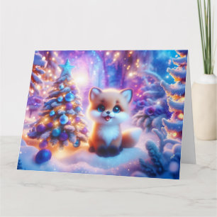 Cartão Fantasia de Natal do Baby Fox