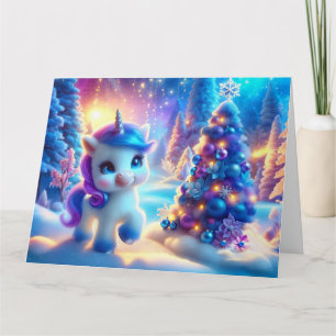 Cartão Fantasia de Natal do Baby Unicorn