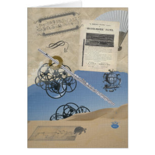 Cartão Fantasia de Steampunk da flauta