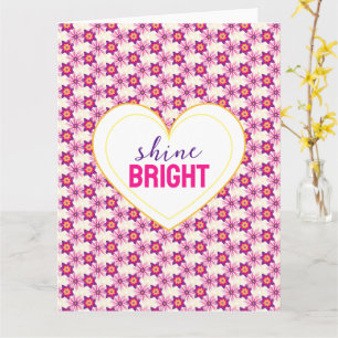 Cartão Fantasia Vintage Rosa Amarelo Roxo Floral.