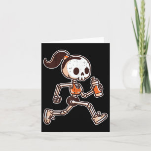 Cartão Fantasias de Esqueleto Feminino de Halloween para