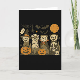 Cartão Fantasias de Furão de Halloween Fantasma Bruxa Múm