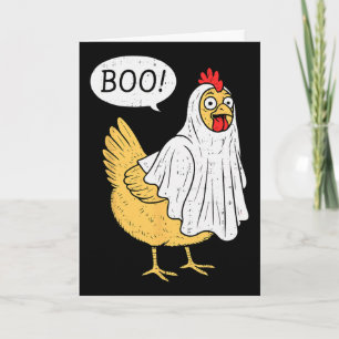 Cartão Fantasias de Halloween de Frango Boo para Meninos
